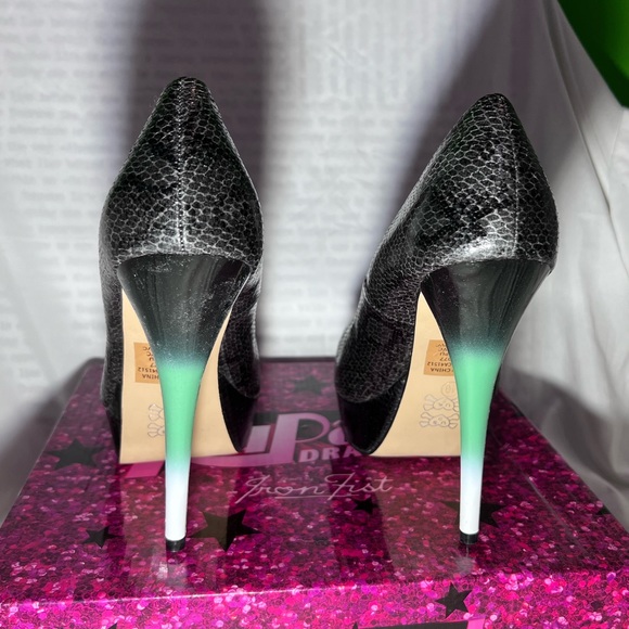 NIB RuPauls Drag Race for Iron Fist Snakeskin Peep Toe Heel | Gradient Heels - Picture 9 of 15